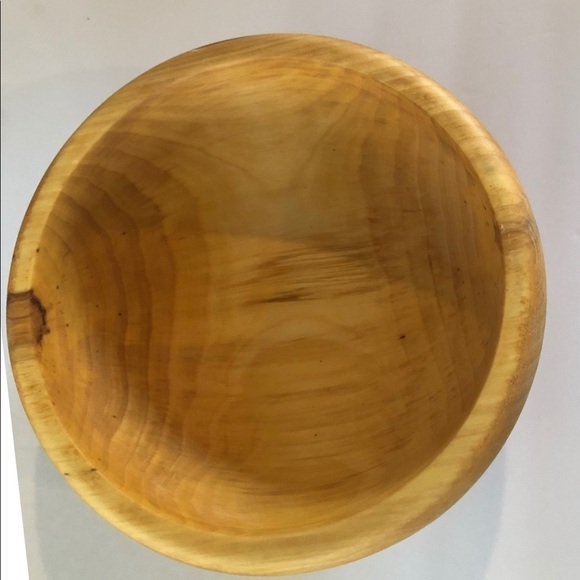 Primitive Hand Crafted Blonde Wood 10” Bowl All Natural Mimimalist Decorative - Picture 2 of 4